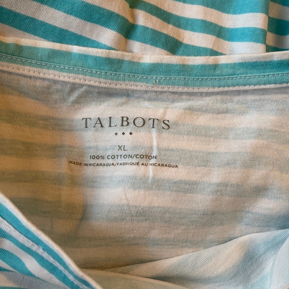 Talbots Blue & White Striped CottonmTank Top Size Women XL Summer Nautical Cute - Picture 2 of 4